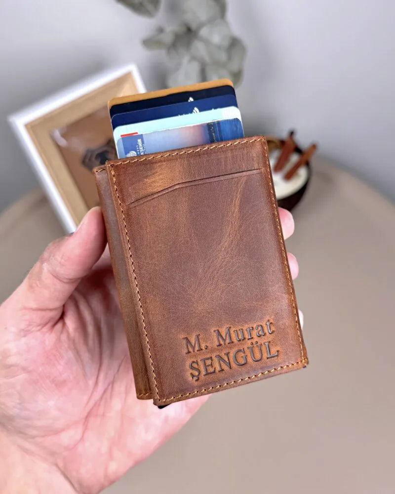 Mekanizmalı Cüzdan – Mor / Fındık / Siyah Hakiki Deri
